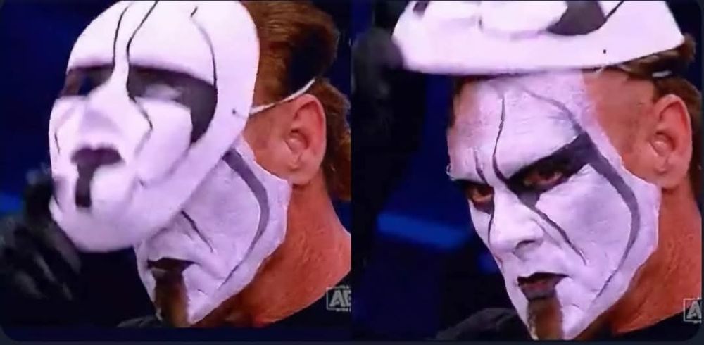 Wwe aew wcw sting removes mask to reveal same face paint