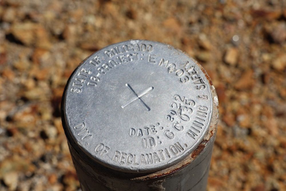 Marker indicating a closed mine: Bureau of Reclamation, Mining and Safety