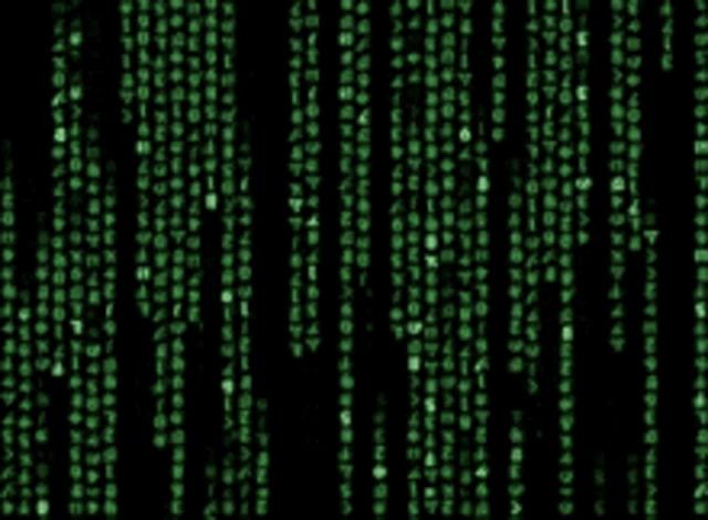 a matrix screen with green numbers on a black background