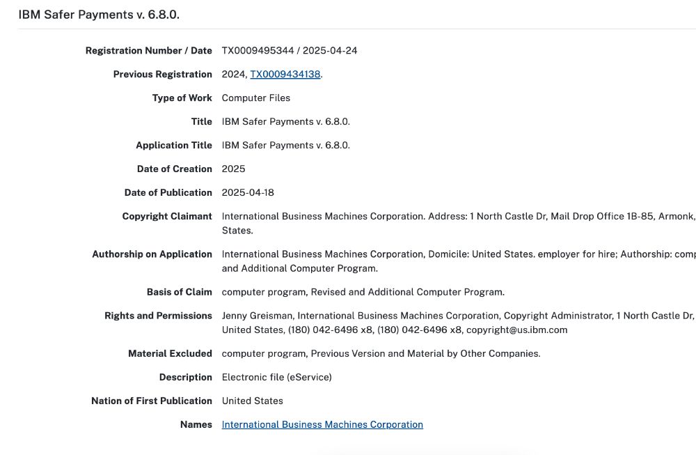 Search results showing IBM computer code.