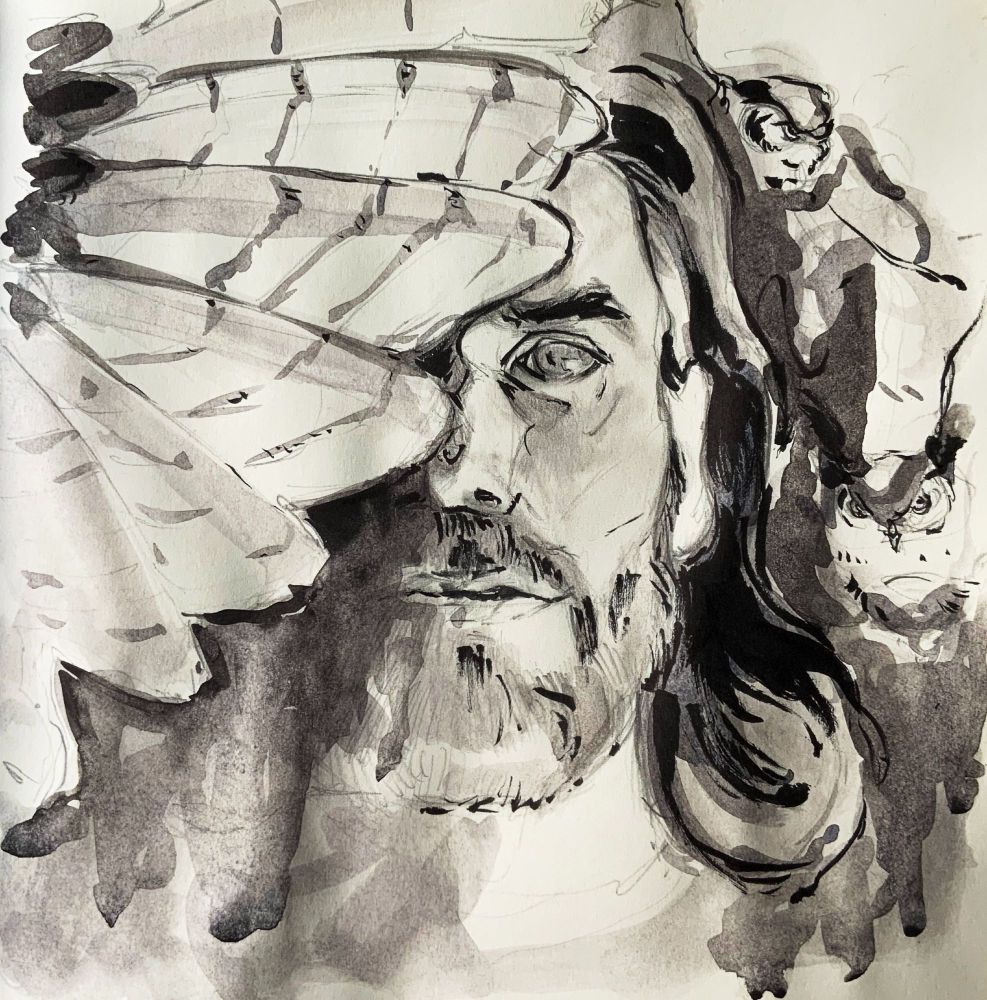 Alan Wake fanart ink sketch