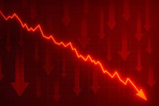 Red arrow graph going down