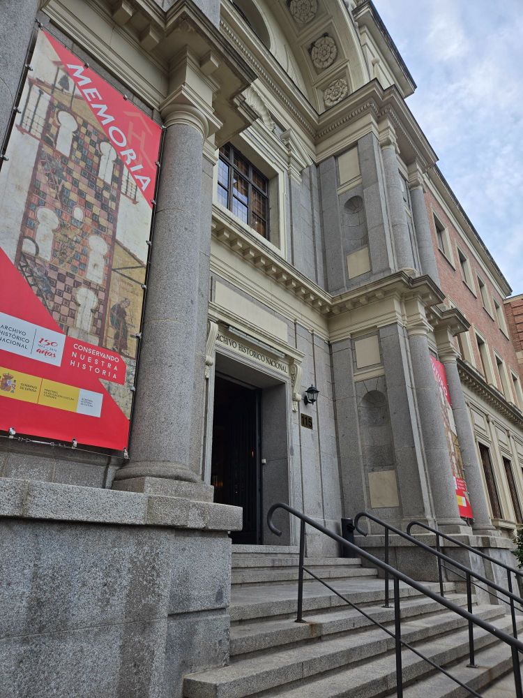 photo of the facade of the Archivo Histórico Nacional in Madrid, Spain.