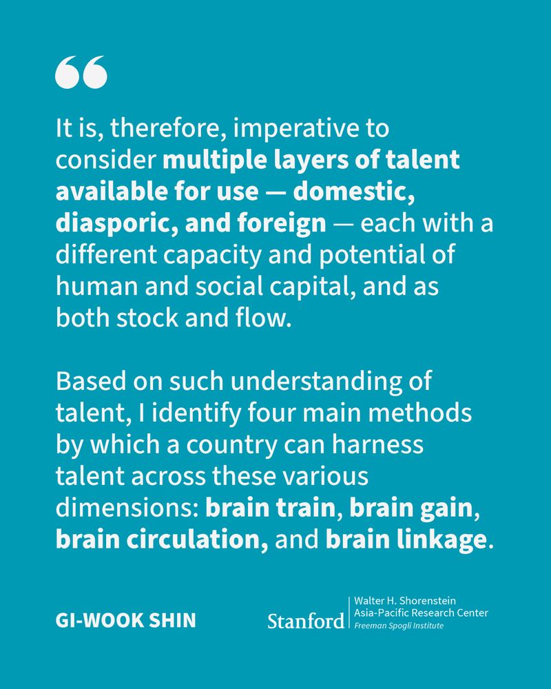 Text quote: "It is, therefore, imperative to consider multiple layers of talent available for use — domestic, diasporic, and foreign — each with a different capacity and potential of human and social capital, and as both stock and flow.
Based on such understanding of talent, I identify four main methods by which a country can harness talent across these various dimensions: brain train, brain gain, brain circulation, and brain linkage."