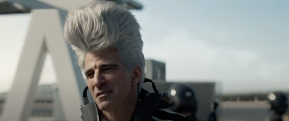 Craig Federighi from Apple's WWDC25 opening video with an even more impressive pompadour than usual.