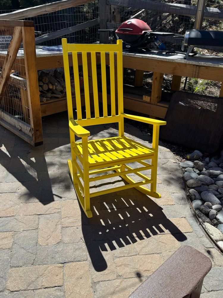 Refurbished yellow rocking chair 