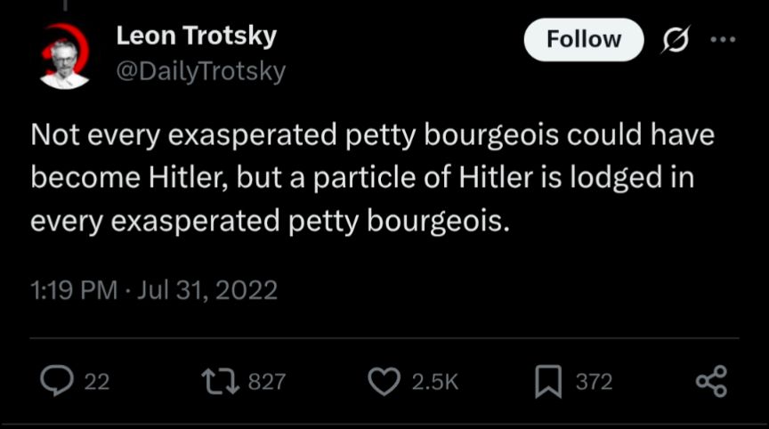 Trotsky's Hitler particles quote from what is national socialism...