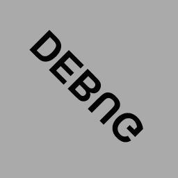 gray texture with black word "debug"