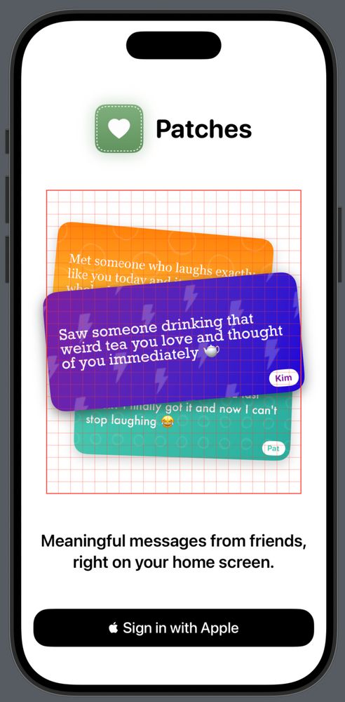 A screenshot showing a SwiftUI view utilizing the mentioned debug frame to help with laying out views.