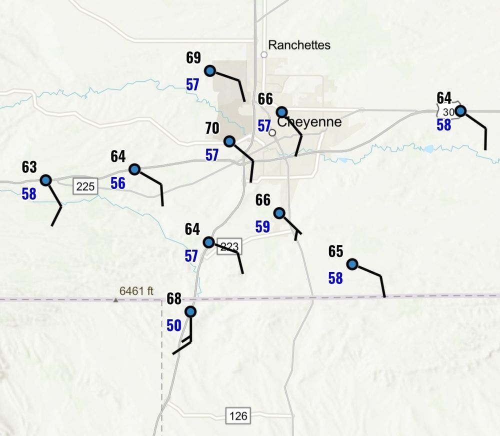 Weather observations map