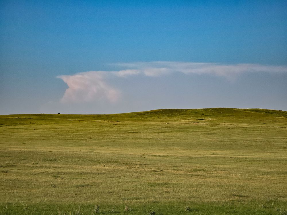 Distant, lone thunderstorm