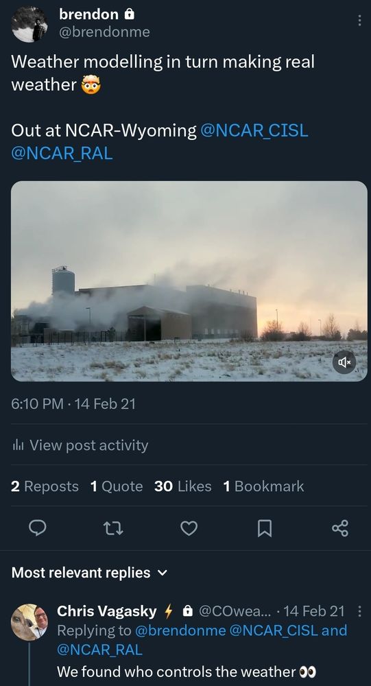 Screenshot with text "Weather modelling in turn making real weather".