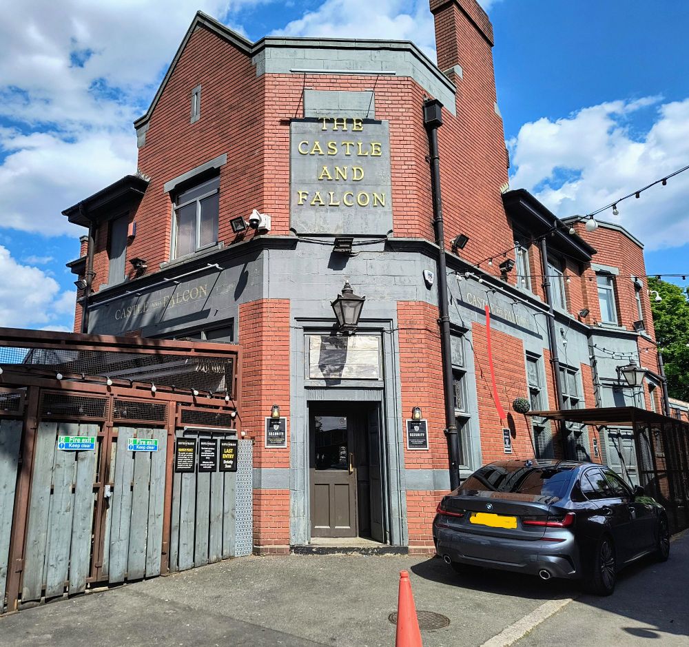 The Castle and Falcon pub on Birmingham, earlier.