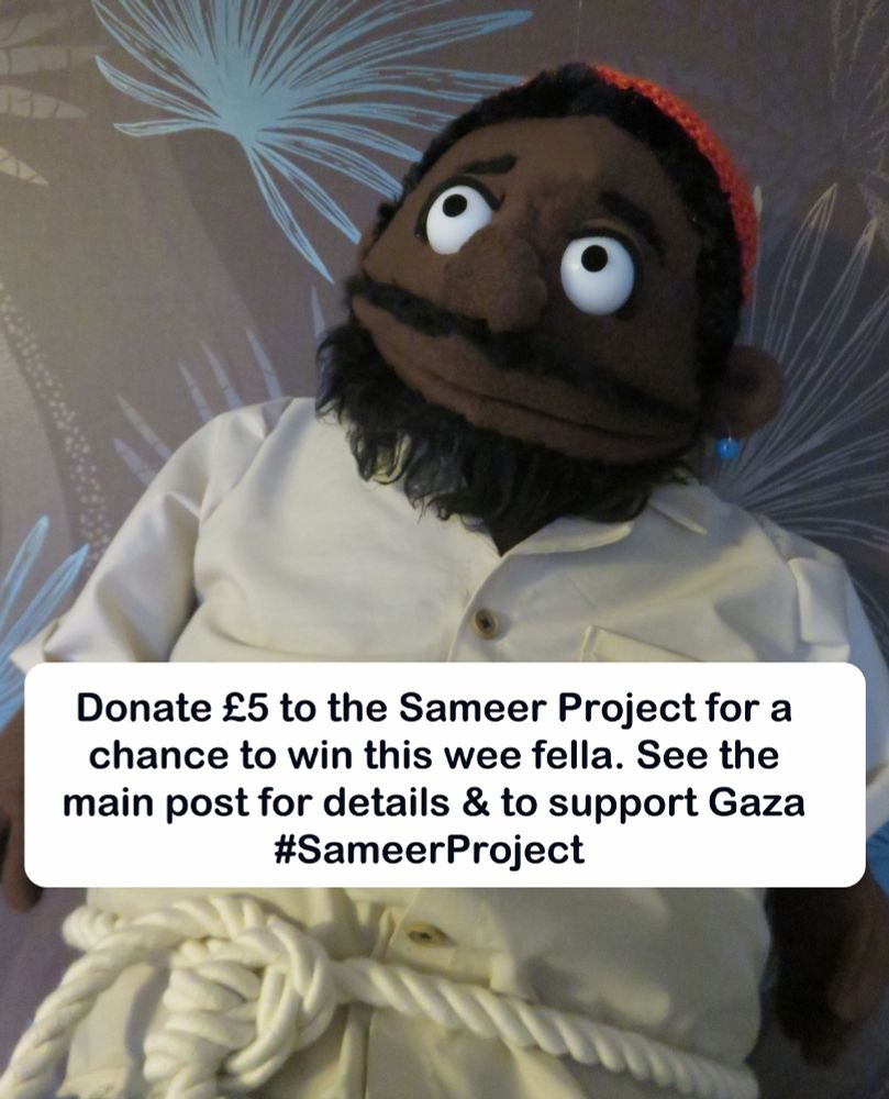 Photograph of an Oluwande muppet with a text box in front of him that reads 