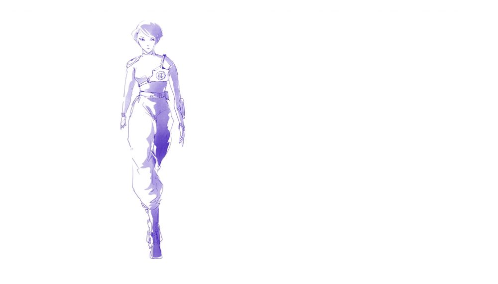 an early drawing of bang bang fire from 1000xRESIST, off center, drawn in blue