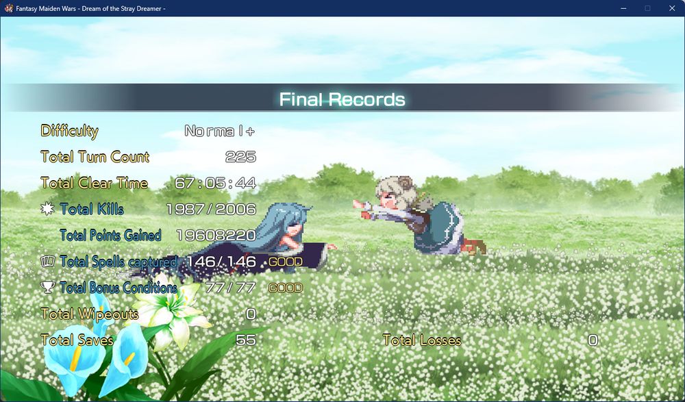 End card of Fantasy Maiden Wars New Game Plus.