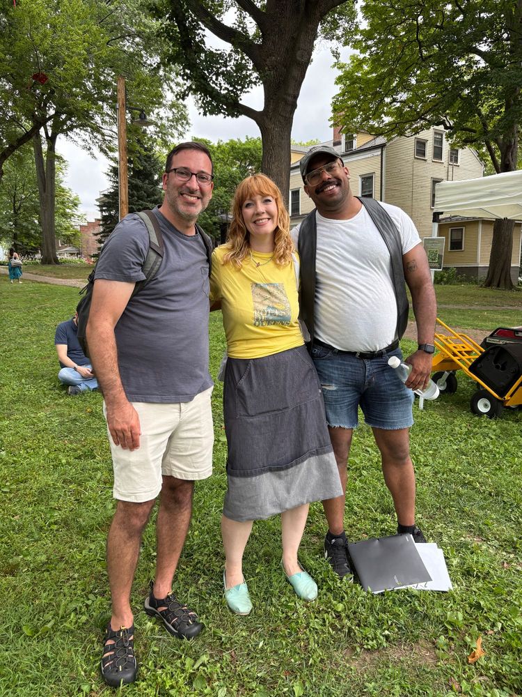 Standing with Emily Hockaday and Jason B Crawford. 