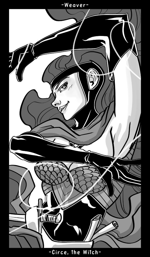 Circe, the Witch, as day 2 theme, weaver. In certain myths of her its called a weaver, so it was enough for me to draw her. It was hard to find a right reference, because every artist that had drawn her, have done it different.