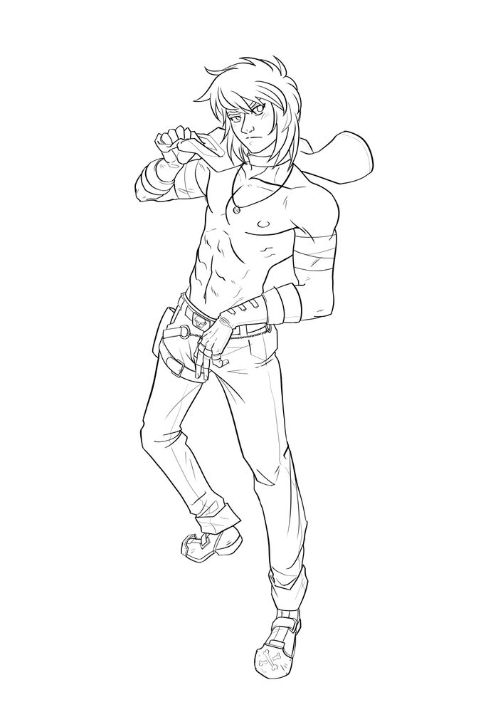 Izzybloom's OC, Xepholen. Topless, looking mighty fine while giving you the eye.