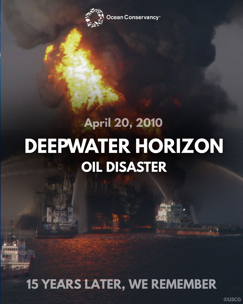 Deepwater Horizon oil spill disaster graphic - 15 years ago