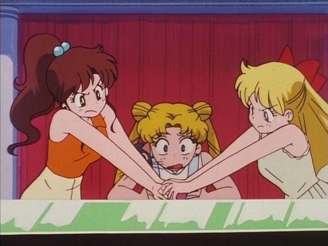 Usagi Tsukino with Makoto Kino and Minako Aino, Sailor Moon (1992)
