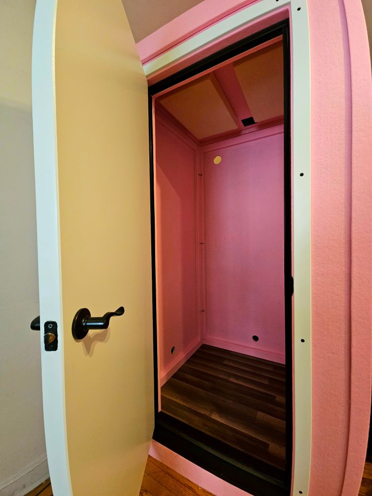 Open door to a sound booth