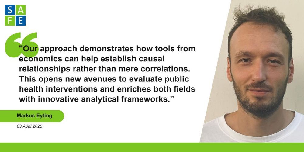 Photo of and quote by Markus Eyting: "Our approach demonstrates how tools from economics can help establish causal relationships rather than mere correlations. This opens new avenues to evaluate public health interventions and enriches both fields with innovative analytical frameworks."