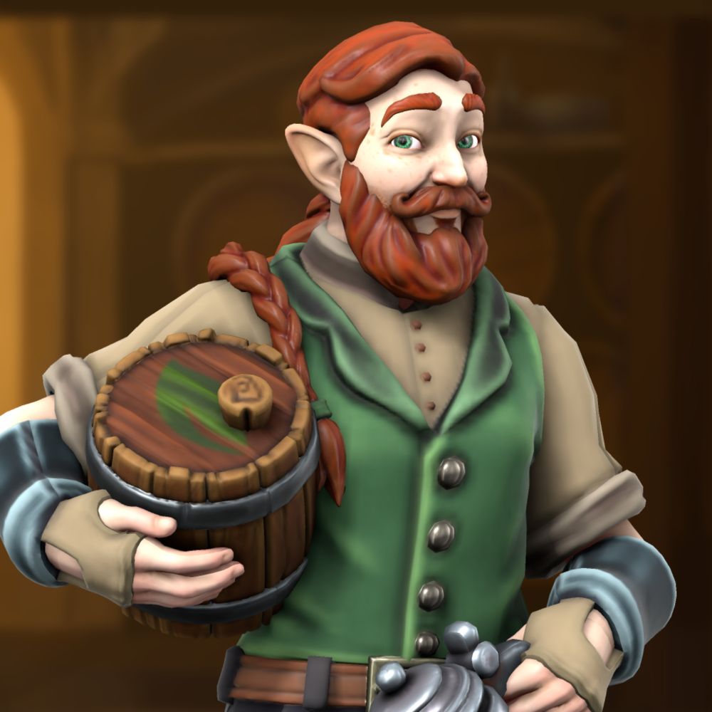 Hero Forge model of Aiden, a half-elven deity in the realm of Apothecaria. 