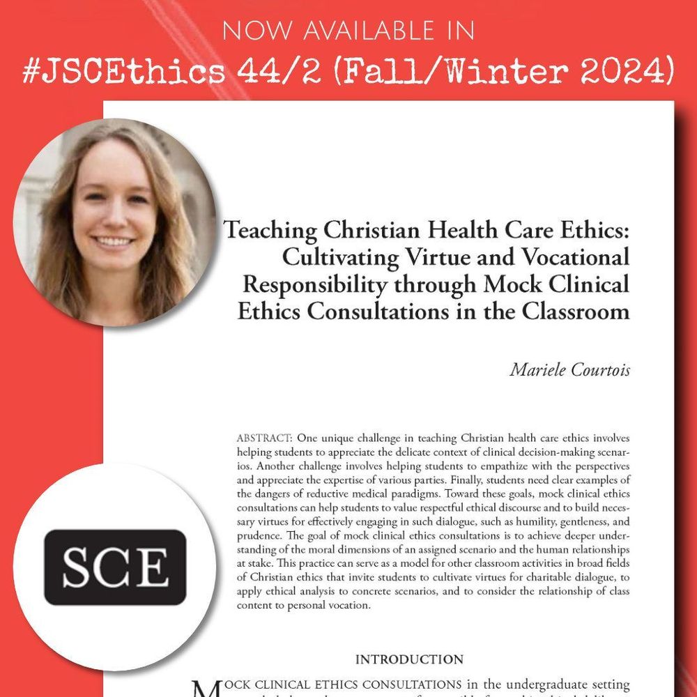 author photo and first page of article with heading Now Available in JSCEthics volume 44, number 2 (2024)