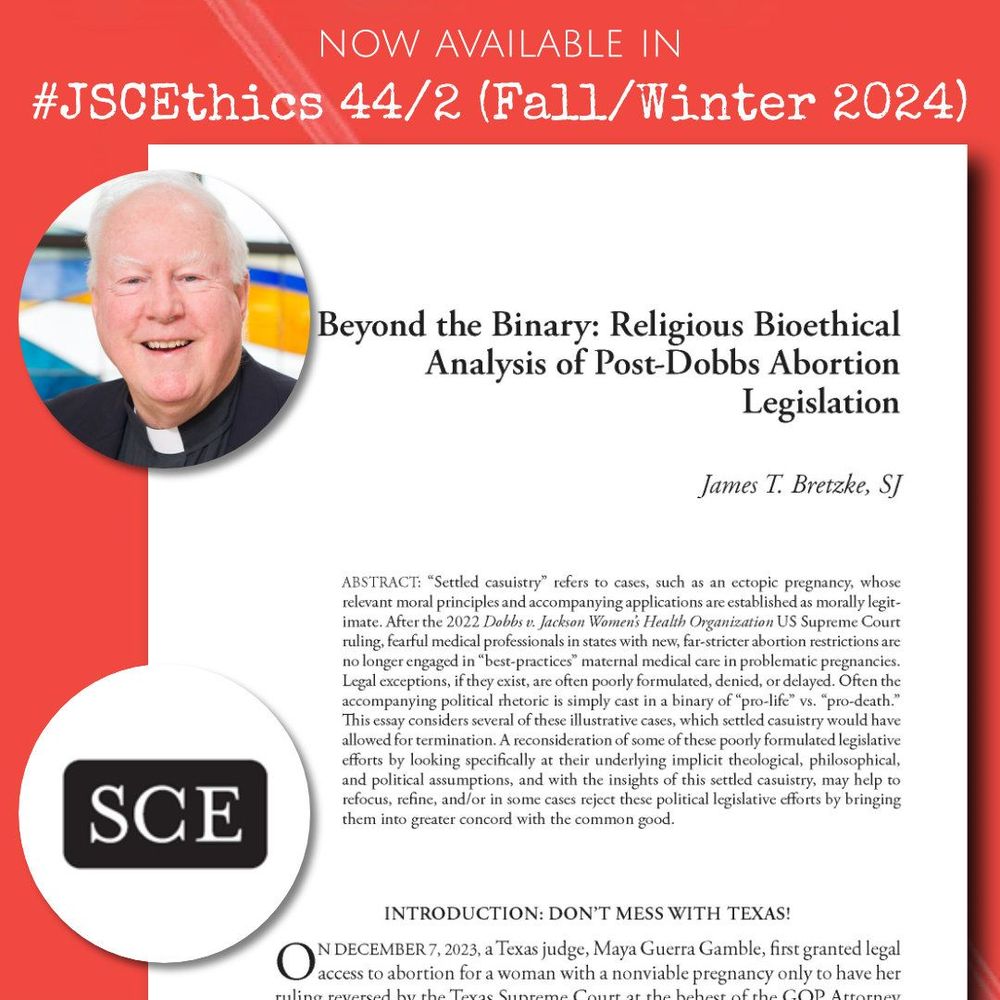 author photo and first page of article with heading Now Available in JSCEthics volume 44, number 2 (2024)