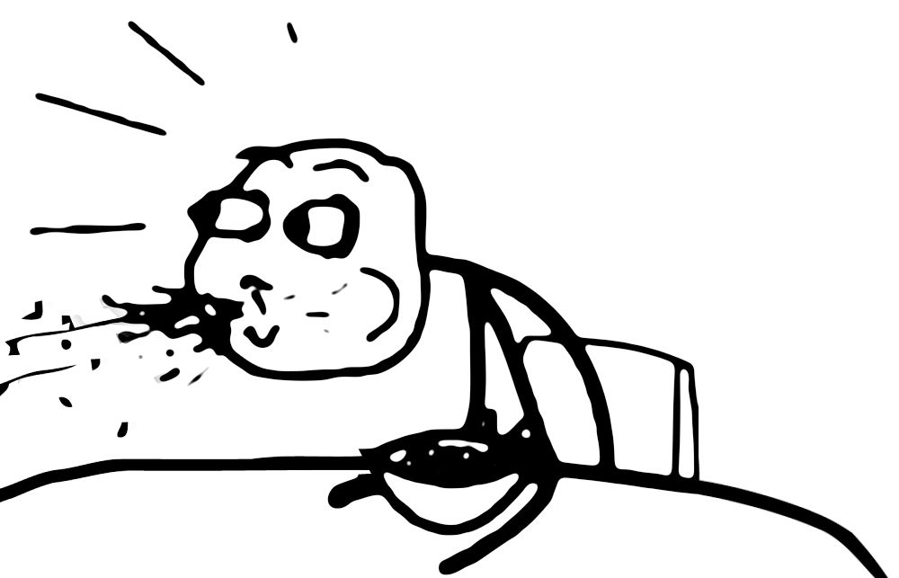 Guy spitting out cereal meme