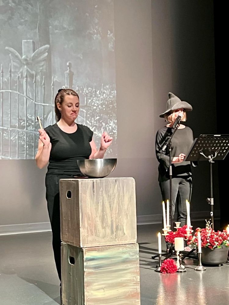 Actor staring at a bowl in disgust 