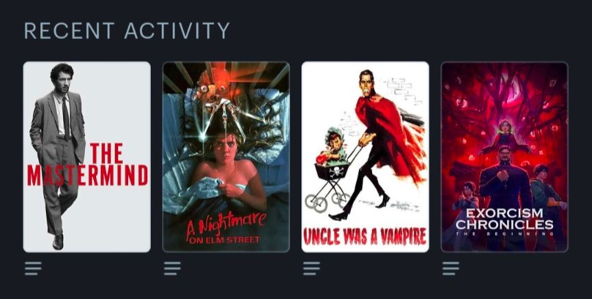 The Mastermind, A Nightmare on Elm Street, Uncle Was a Vampire, Exorcism Chronicles: The Beginning.