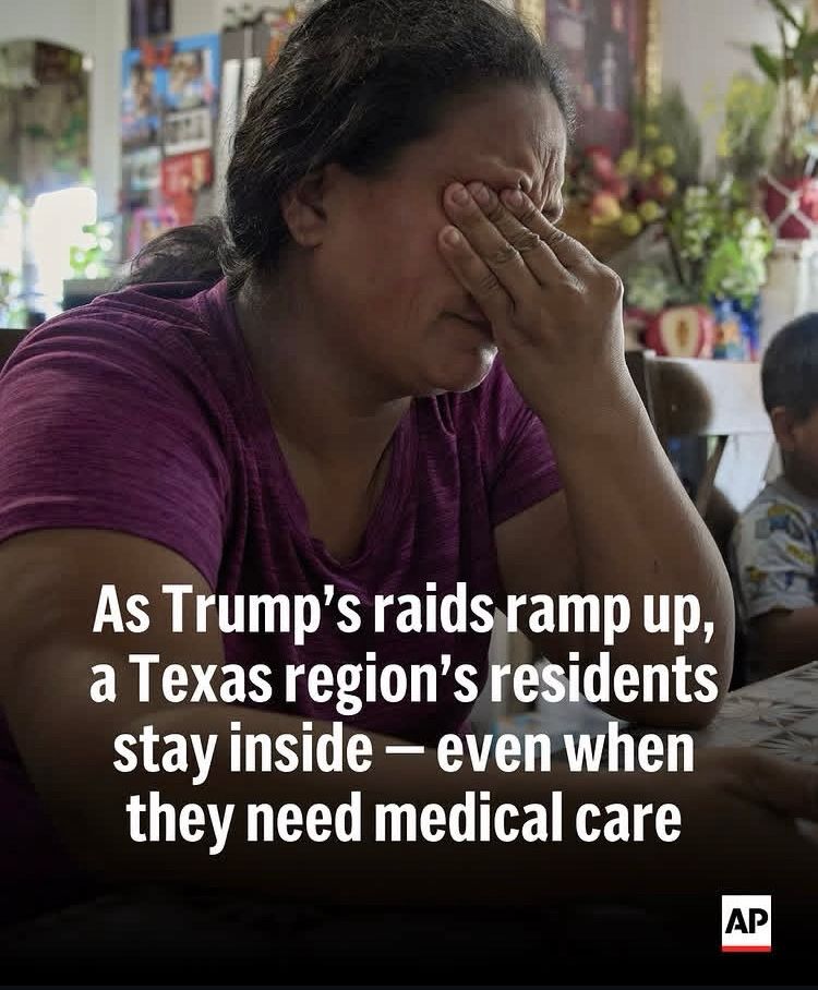 AP reports on immigrants in Texas delaying trips to the ER for fear of being grabbed by masked men working for the US government. 