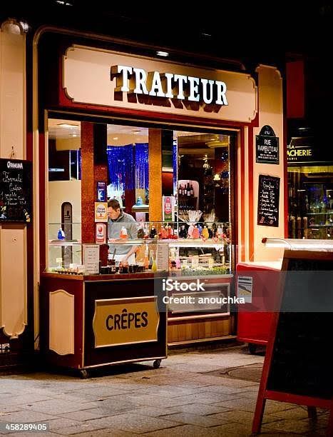Traiteur dans Paris stock photo
