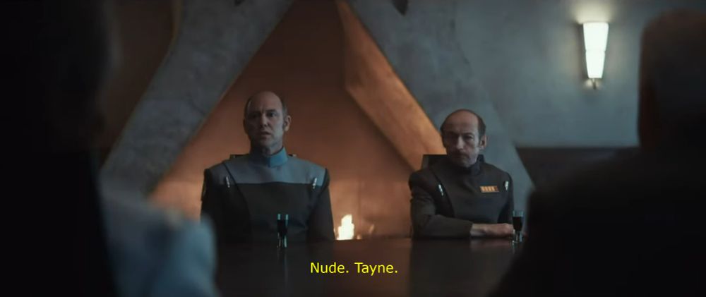 Unidentified science officer: Nude. Tayne.
