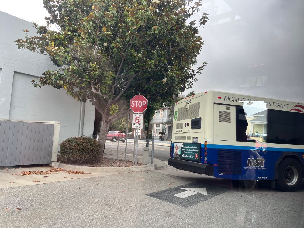 the back of a bus
