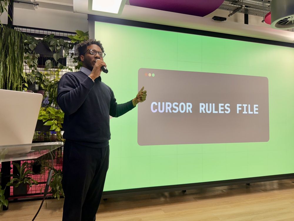 David Zorto presenting on Cursor Rules