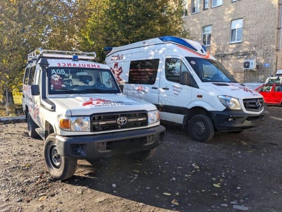 MSF and CADUS parked together in Ukraine