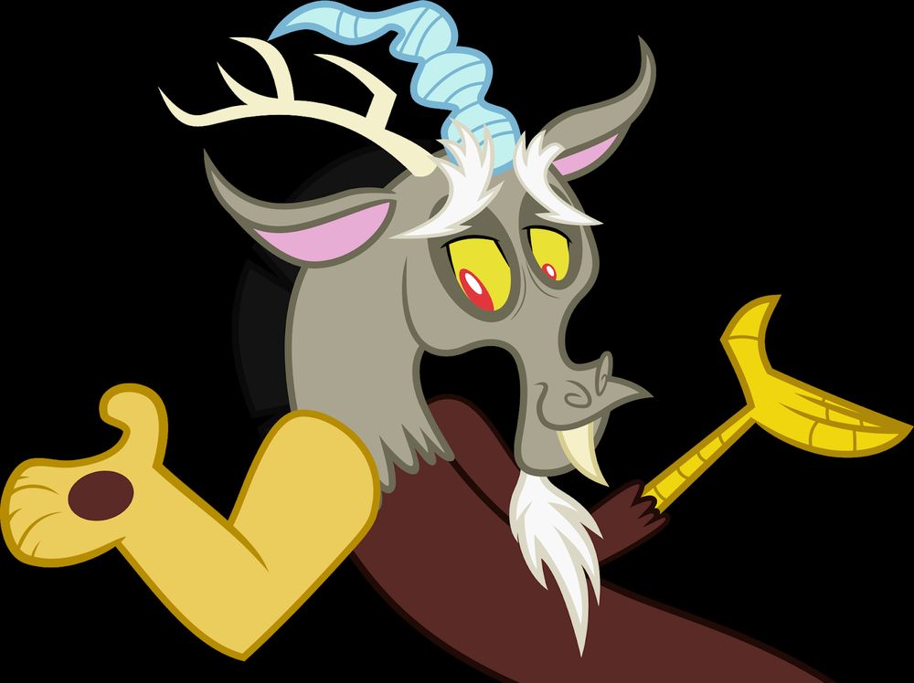 Vector image of Discord (a chaotic dragon pony made up of many different animals) from My Little Pony