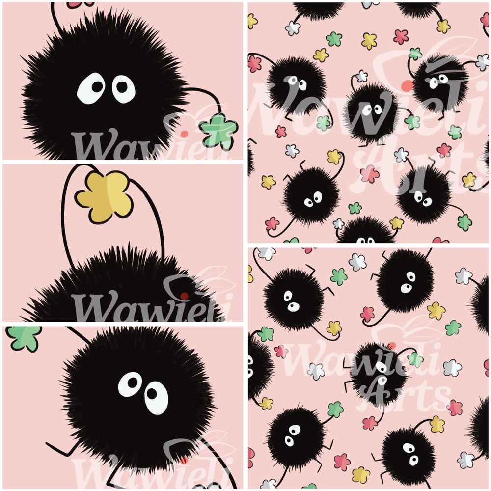Soot Sprite Mega Bundle Preview! Pink! • Includes Desktop Wallpaper, Phone Wallpaper, and three Icons!