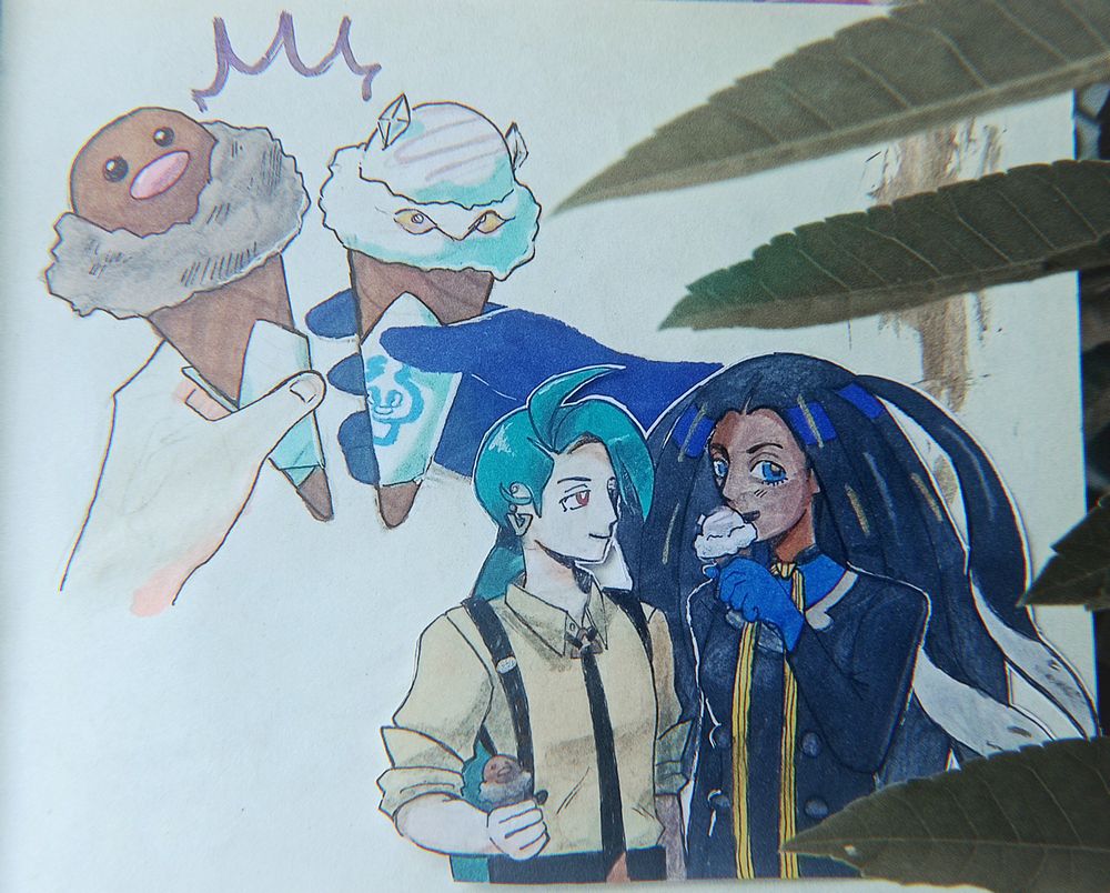 Rika and geeta from pokemon eating icecream together 🥺