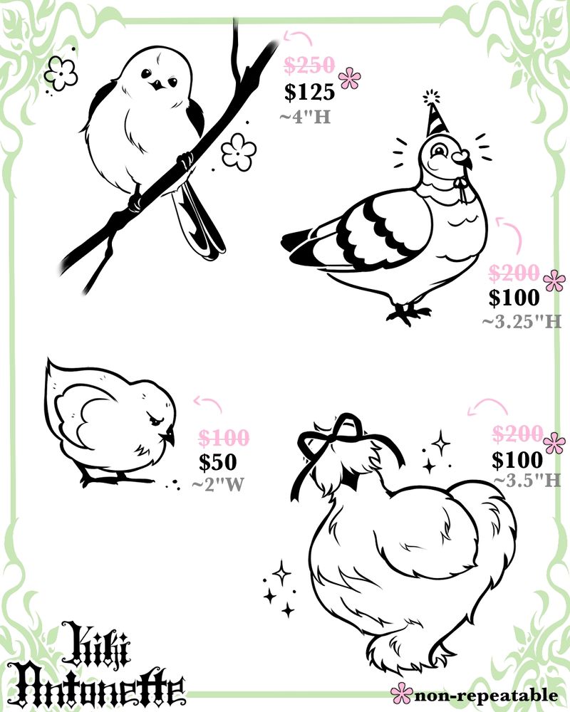 A flash sheet featuring birds