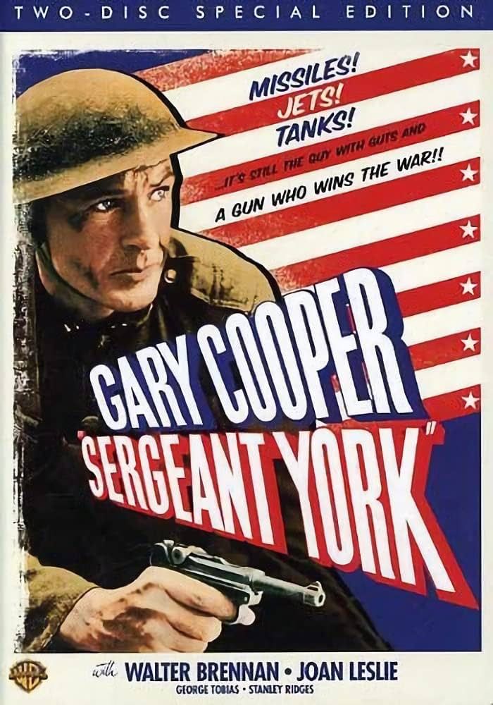 A movie poster for Sergeant York, starring Gary Cooper.