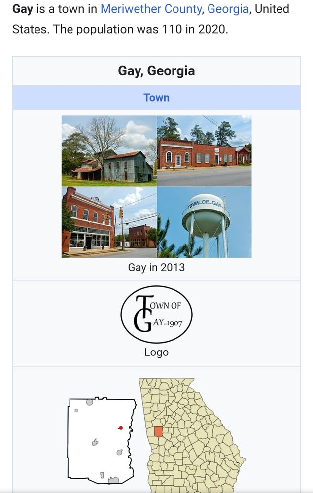 The Town of Gay, Georgia Wikipedia page
