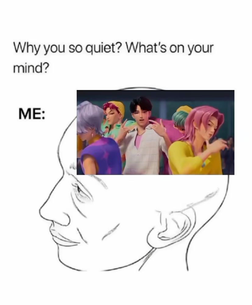 "why you so quiet? Whats on your mind?" - me: screenshot von der boyband von der soda pop performance aus dem film kpop demon hunters