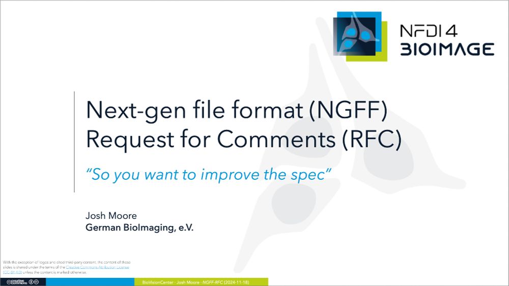 Presentation by Josh Moore on the RFC process for OME-Zarr
