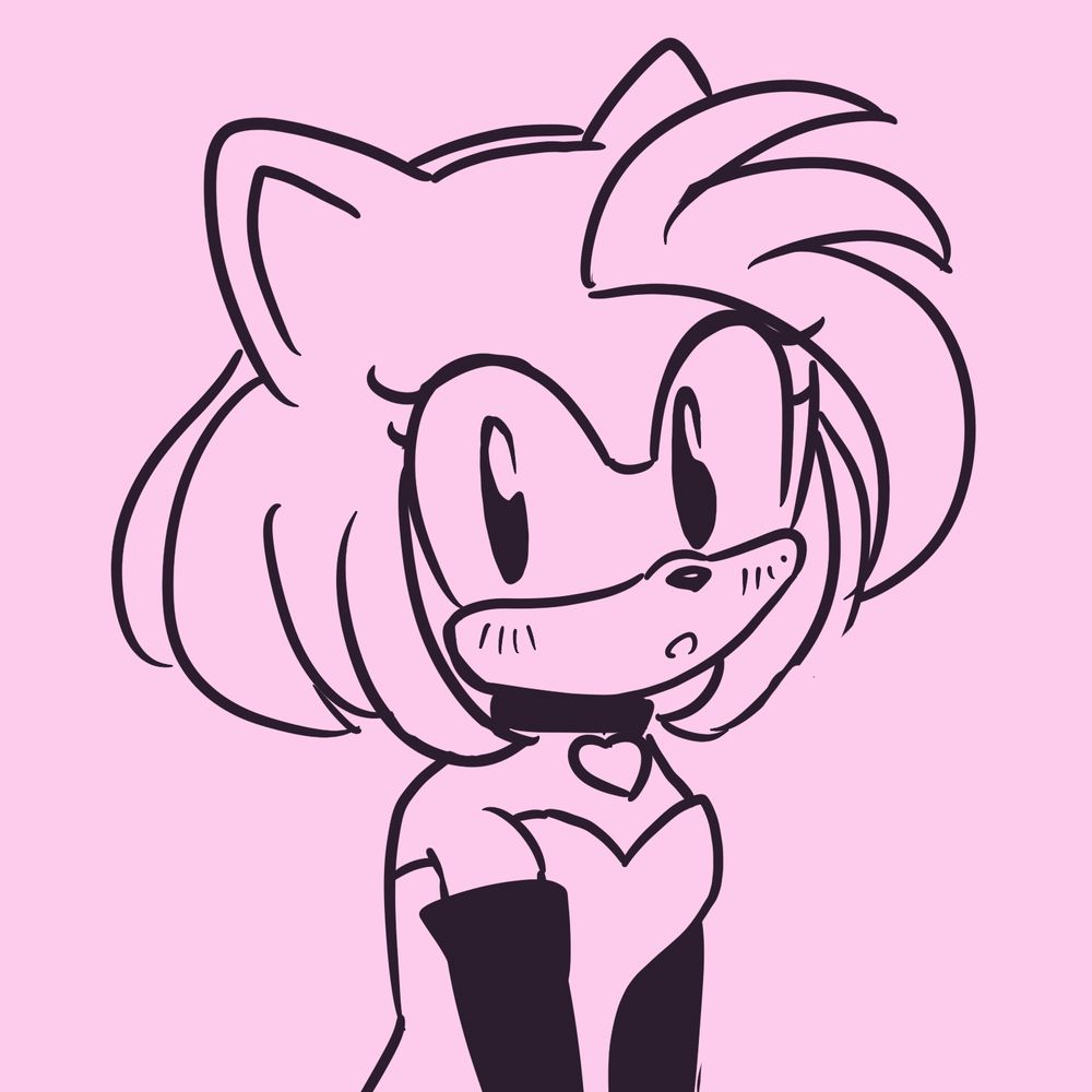 Rough animated gif of Amy Rose blinking and blushing at the "camera"