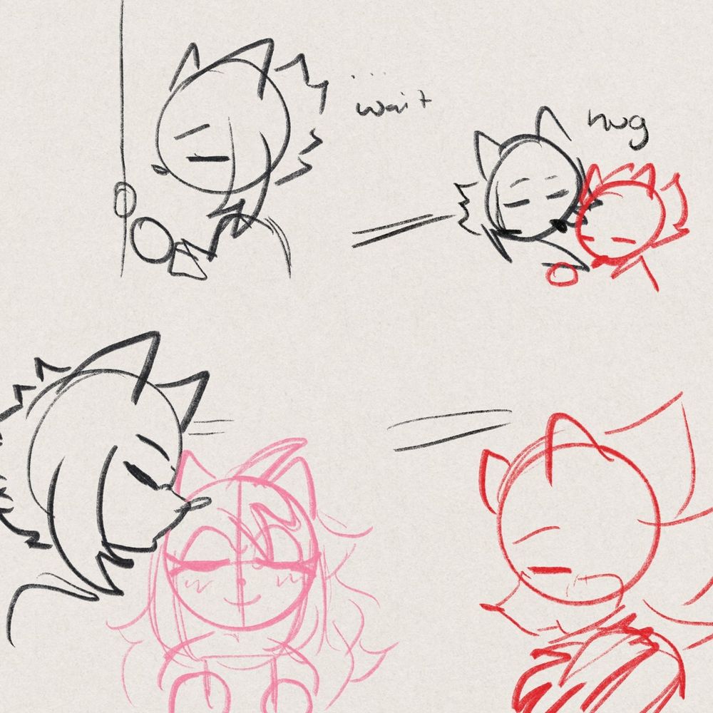 Quick, doodles
Elio waits at the door before quickly hugging his dad and kissing his mom on the forehead before leaving off.