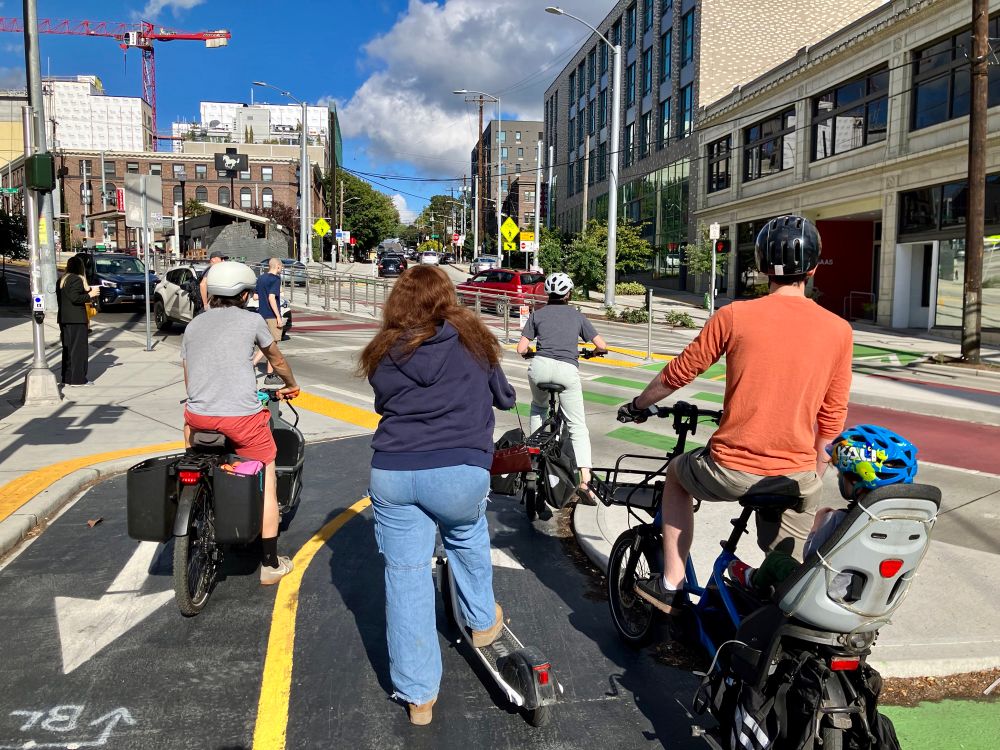 Person scooting biking 